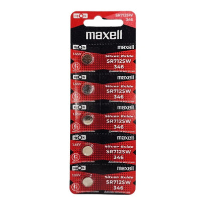 MX346 - MAXELL SILVER OXIDE SR712SW WATCH BATTERY BUTTON CELL 5 PACK