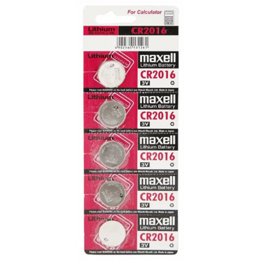 MXCR2016 - MAXELL LITHIUM BATTERY CR2016 3V COIN CELL 5 PACK