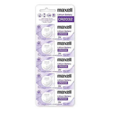 MXCR2032 - MAXELL LITHIUM BATTERY CR2032 3V COIN CELL 5 PACK