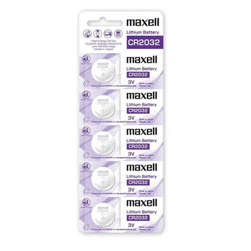 MXCR2032 - MAXELL LITHIUM BATTERY CR2032 3V COIN CELL 5 PACK