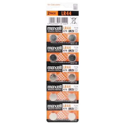 Maxell Alkaline Battery LR44 10 Pack 1.5V Retail Packaging