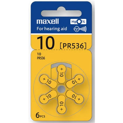MXZA10 - MAXELL HEARING AID BATTERIES ZA10 6 PACK