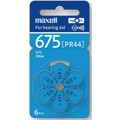 MXZA675 - MAXELL HEARING AID BATTERY ZA675 6 PACK