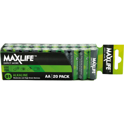 MAXLIFE BATAA-A - AA Alkaline Battery 20 Pack