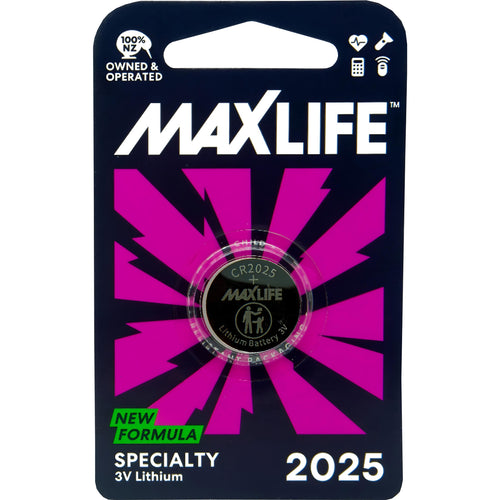 MAXLIFE BAT2025 - CR2025 Lithium Button Cell Battery 1 Pack