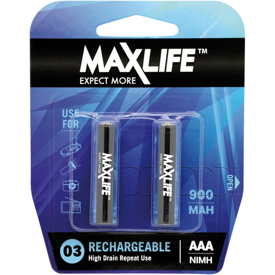Maxlife AAA Rechargeable NIMH 900MAH 2 Pack