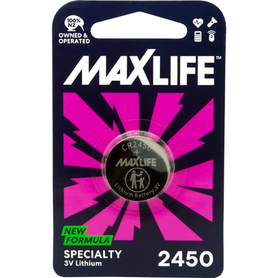 MAXLIFE BAT2450 - CR2450 Lithium Button Cell Battery 1 Pack