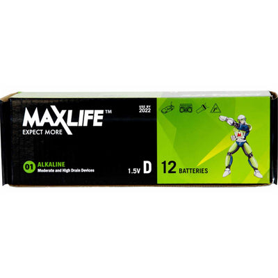 MAXLIFE BATD-A12 - D Alkaline Battery 12 Batteries Per Pack