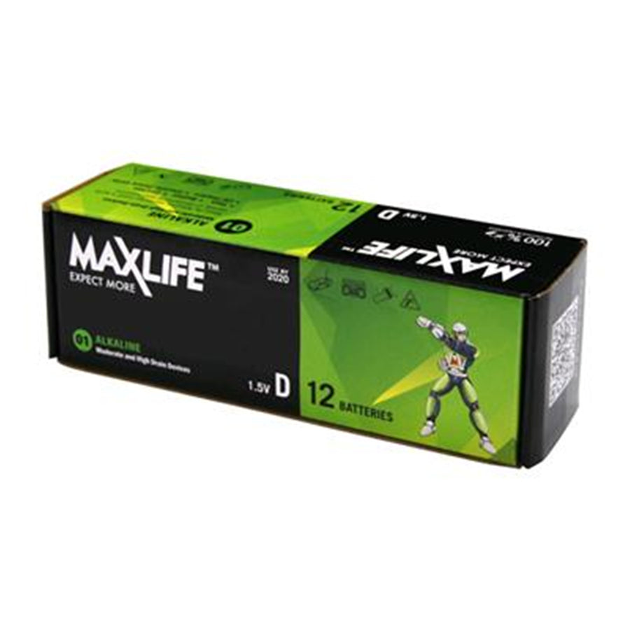 MAXLIFE BATD-A12 - D Alkaline Battery 12 Batteries Per Pack