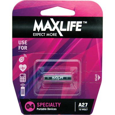 MAXLIFE BATA27 - A27 Alkaline 12V Battery 1 Pack
