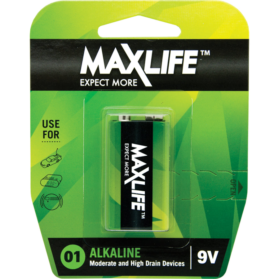 MAXLIFE BAT9V-A1 - 9V Alkaline Battery 1 Pack