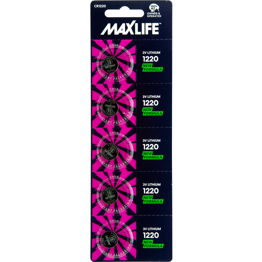 MAXLIFE BAT1220 - CR1220 Lithium Button Cell Battery 1 Pack