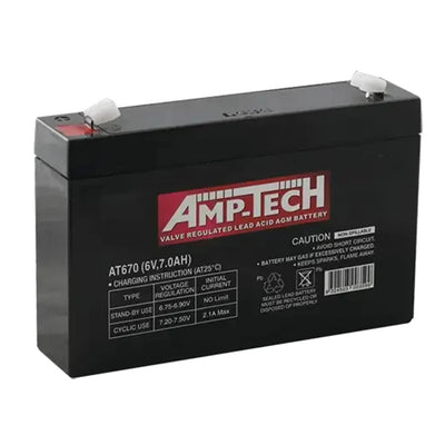 AMP-TECH AT670 6v 7Ah AGM Battery