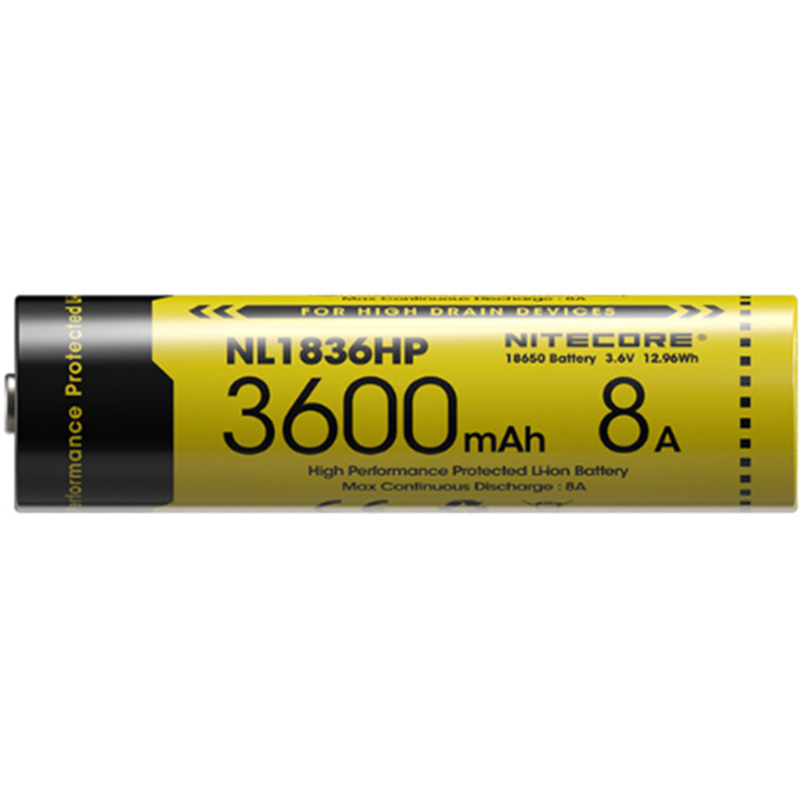 NL1836HP - NITECORE LI-ION RECHARGEABLE 18650 BATTERY 3600MAH 3.6V