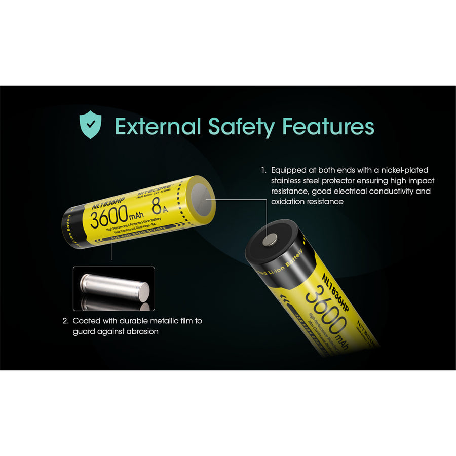 NL1836HP - NITECORE LI-ION RECHARGEABLE 18650 BATTERY 3600MAH 3.6V