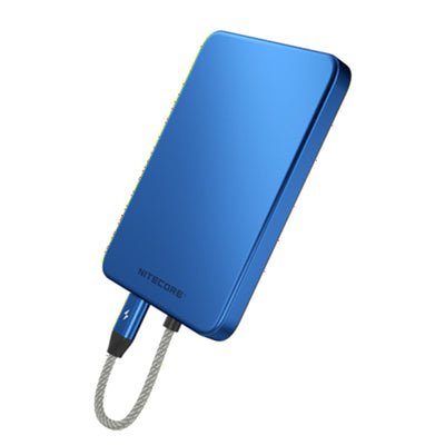 POCKET 5-B - NITECORE 5;000MAH MAGNETIC ULTRA THIN POWER BANK BUILT-IN USB C COBALT BLUE
