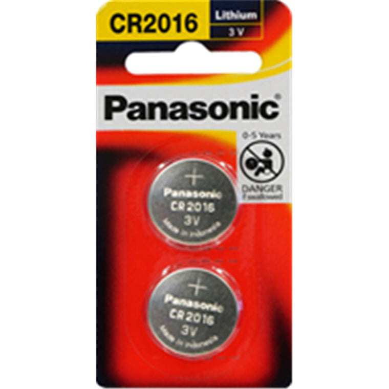 CR-2016PG/2B - Panasonic Lithium 3V Coin Cell Batteries CR2016 2 Pack