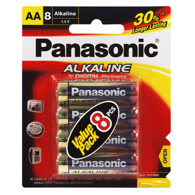 LR6T/8B - Panasonic AA Alkaline Battery 8 Pack