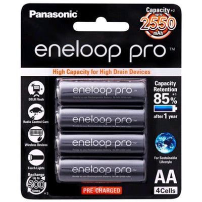 BK-3HCCE/4BT - Panasonic Eneloop PRO AA 2500mAh Rechargeable Batteries 4 Pack