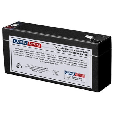 REMCO RM6-3.2 6 Volt battery, Standby Stationary 3.2Ahr, with T1 terminal type connector, LxWxH135x35x60 cm