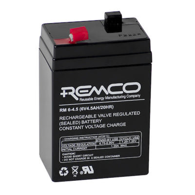 REMCO RM6-4 6 Volt battery, Standby Stationary 4Ahr, with T1 terminal type connector, LxWxH 70x47x100 cm