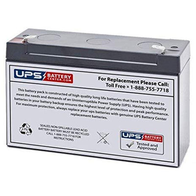 REMCO RM6-7.2 6 Volt battery, Standby Stationary 7.2Ahr, with T1 terminal typeconnector,LxWxH150x35x95 cm