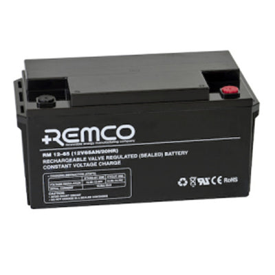 REMCO RM12-65 12 Volt battery, Standby Stationary 69.5Ahr, with T6 terminal type connector, LxWxH350x165x180 cm