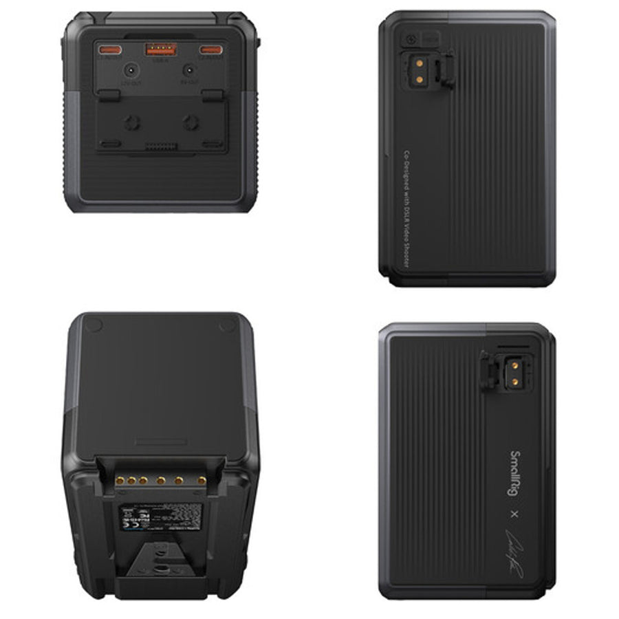 SmallRig x Caleb Pike VB212 Mini V-Mount Battery (212Wh) - Supports up to 10A Draw - 2 x 14.8V D-Tap Output -USB-C Outputs, 2 x DC Barrel Outputs - USB-C Fast PD Charging up to 140W