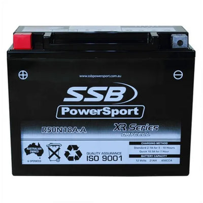 SUPER START R50N18A-A - MOTORCYCLE AND POWERSPORTS BATTERY (Y50N18A-A) AGM 12V 21AH 450CCA SSB HIGH PERFORMANCE