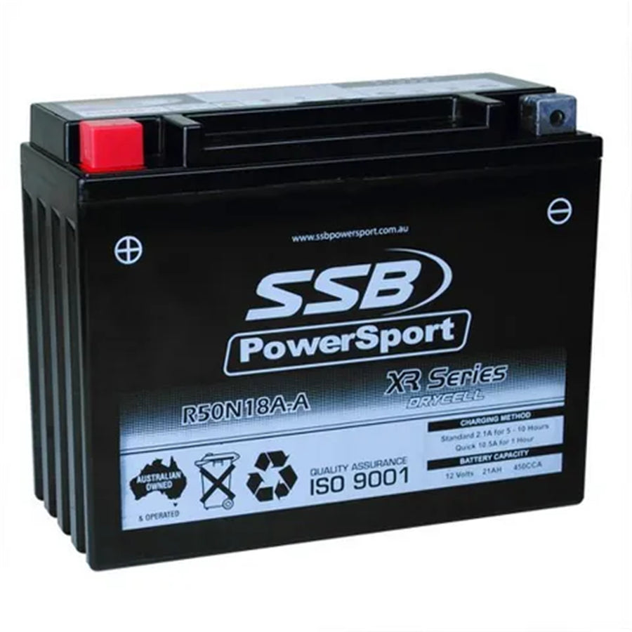SUPER START MOTORCYCLE AND POWERSPORTS BATTERY (Y50N18A-A) AGM 12V 21AH 450CCA SSB HIGH PERFORMANCE