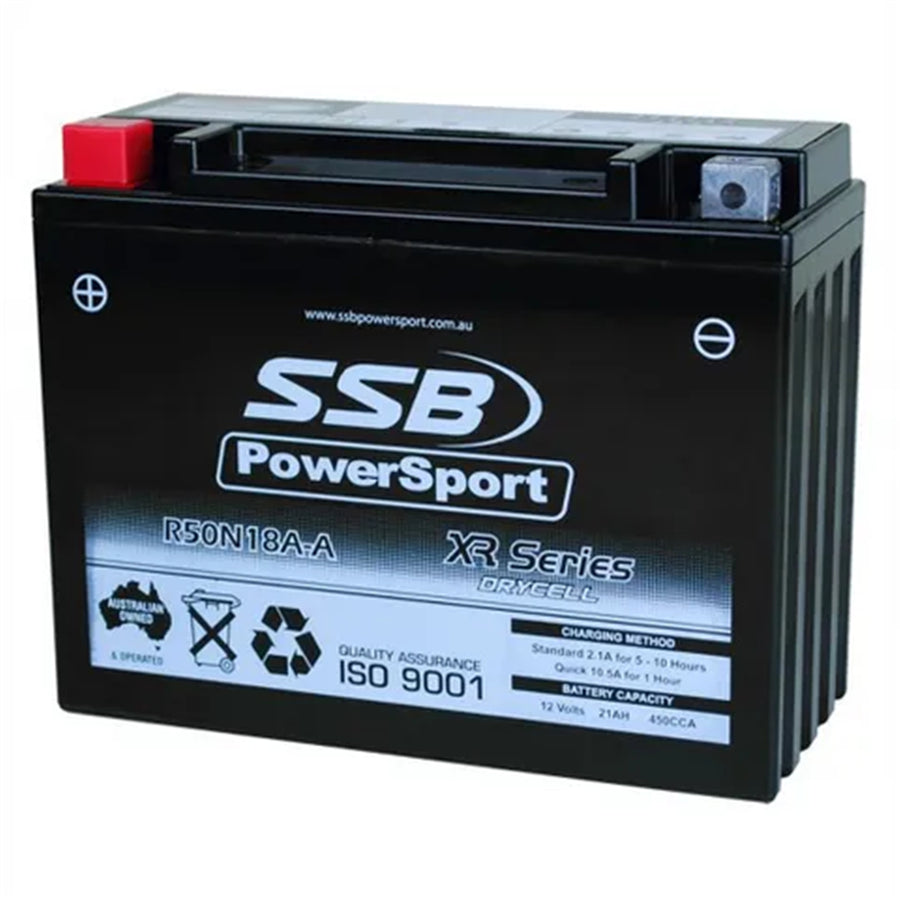 SUPER START MOTORCYCLE AND POWERSPORTS BATTERY (Y50N18A-A) AGM 12V 21AH 450CCA SSB HIGH PERFORMANCE