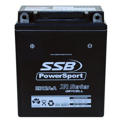 SUPER START RB12A-A - MOTORCYCLE AND POWERSPORTS BATTERY (YB12A-A) AGM 12V 12AH 250CCA BY SSB HIGH PERFORMANCE