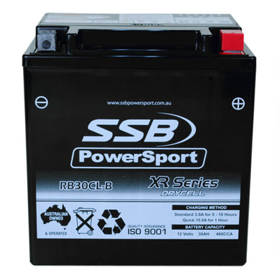 SUPER START RB30CL-B - MOTORCYCLE AND POWERSPORTS BATTERY (YB30CL-B) AGM 12V 30AH 460CCA SSB HIGH PERFORMANCE