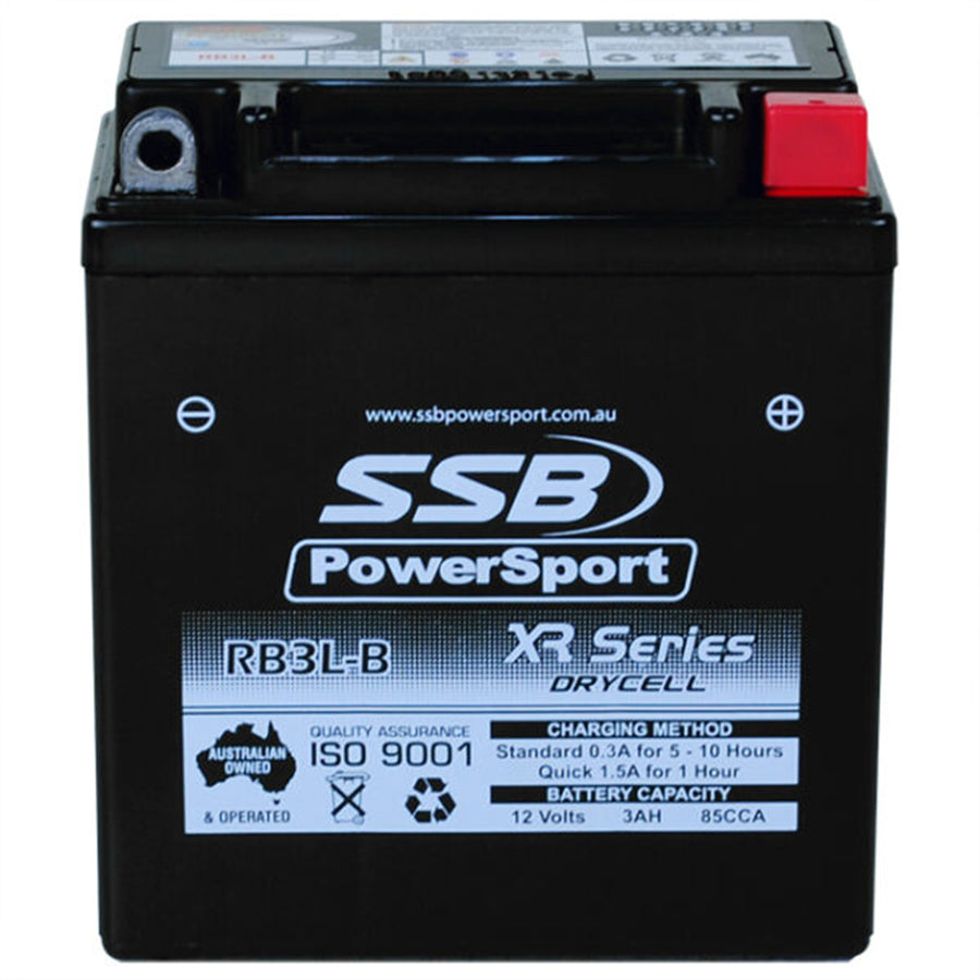 SUPER START RB3L-B - MOTORRAD- UND POWERSPORTS-BATTERIE (YB3L-B) AGM 12V 3AH 85CCA VON SSB HIGH PERFORMANCE