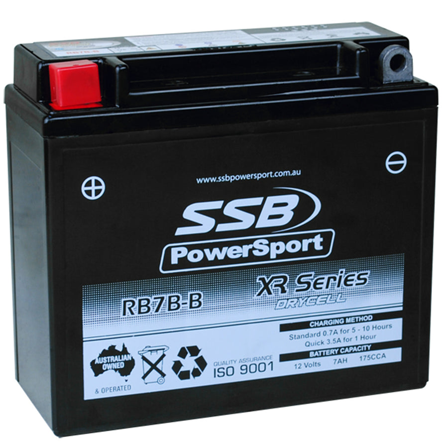 SUPER START RB7B-B - MOTORRAD- UND POWERSPORTS-BATTERIE (YB7B-B) AGM 12V 7AH 175CCA VON SSB HIGH PERFORMANCE