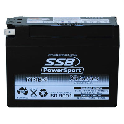 SUPER START RT4B-4 MOTORCYCLE AND POWERSPORTS BATTERY (YT4B-BS) AGM 12V 0.2AH 85CCA SSB HIGHPERFORMANCE