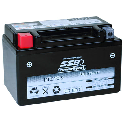 SUPER START RTZ10-S - MOTORCYCLE AND POWERSPORTS BATTERY (YTZ10-S) AGM 12V 8.6AH 210CCA BY SSB HIGH PERFORMANCE
