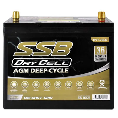 SUPER START HVT-70LD - AGM BATTERY DEEP CYCLE DUAL PURPOSE 12V 85AH 620CCA BY SSB (24LX MF) ULTRA HIGH PERFORMANCE