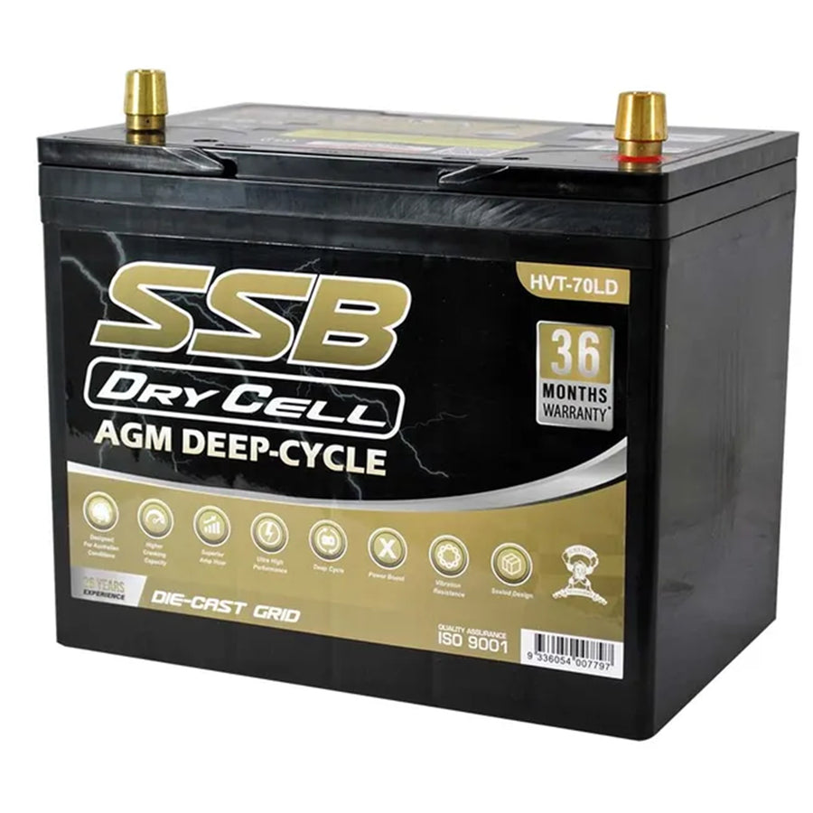SUPER START HVT-70LD - AGM BATTERY DEEP CYCLE DUAL PURPOSE 12V 85AH 620CCA BY SSB (24LX MF) ULTRA HIGH PERFORMANCE