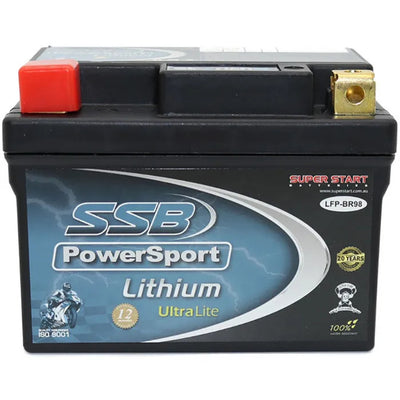 SUPER START LFP-BR98 - MOTORCYCLE AND POWERSPORTS BATTERY LITHIUM ION PHOSPHATE 12V 160CCA BY SSB HIGH PERFORMANCE