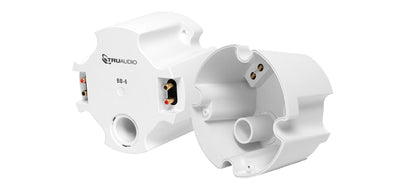 BB-6 - TruAudio White ABS plastic back box. Gold binding posts. Fits models: LC-6, CP-6.