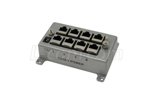 L-com BT-CAT6-P4 - 4 Port CAT6 Passive Gigabit Midspan Injector (BT-CAT6-P4)