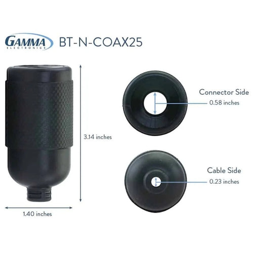 BT-N-COAX25 - Gamma Electronics BT-N-COAX25 Boot Type N to 1/4in Coax or LMR 400