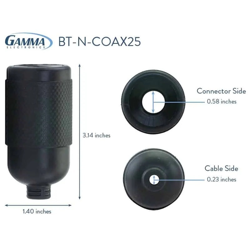 BT-N-COAX25 - Gamma Electronics BT-N-COAX25 Boot Type N to 1/4in Coax or LMR 400
