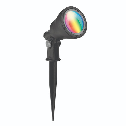 Brilliant Smart WiFi RGB Garden Light Kit Smart App Control 4x LED Spotlight - Each with 2.2m Cable - 160mm Plastic Stake - 3W Per Head RGB - IP68 - Remote Control Enabled