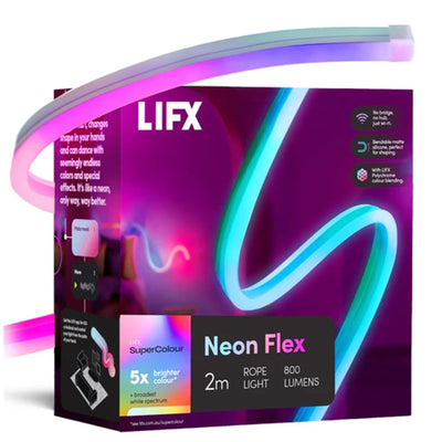 LFXNEON65AU - LIFX Neon SuperColour Flex 2M Indoor Flexible Linear Ultra-Bright LED Light Strip