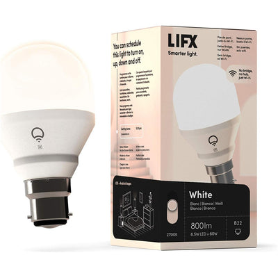 LIFX A19 Mini Smart Light Bulb White WiFi , B22, 800 Lumens, 9W, Dimmable