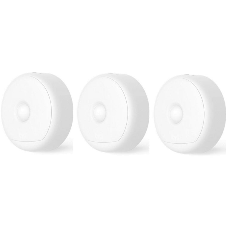 Yeelight 3 Packs combo, Motion Sensor Nightlight USB Powered, 120 Days of Usage, Suspendible, Adhesive, Magnetic, Dual Sensors