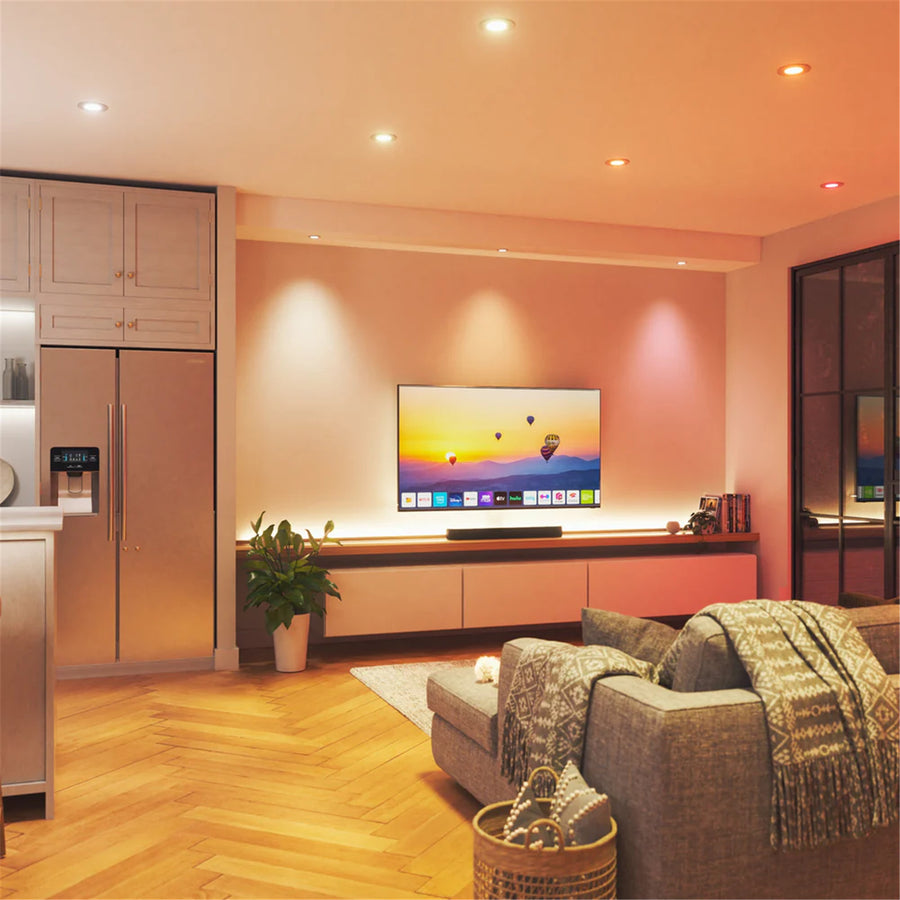 Nanoleaf Essentials Matter WiFi LED RGB Smart 3.5" Downlight (4 Pack) for Cutout: 90mm Max Lumens 900lm, RGB, Colour adjustable and Dimmable Remote Control Enabled,Matter over Wifi
