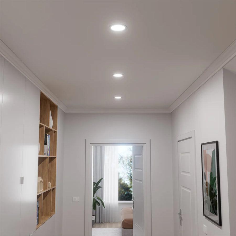 Nanoleaf Essentials Matter WiFi LED RGB Smart 3.5" Downlight (4 Pack) for Cutout: 90mm Max Lumens 900lm, RGB, Colour adjustable and Dimmable Remote Control Enabled,Matter over Wifi